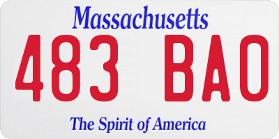 MA license plate 483BA0