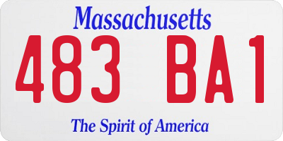 MA license plate 483BA1