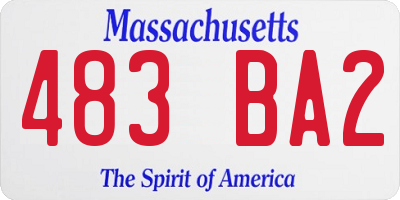 MA license plate 483BA2