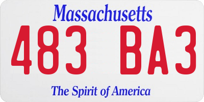 MA license plate 483BA3