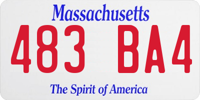 MA license plate 483BA4