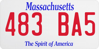 MA license plate 483BA5