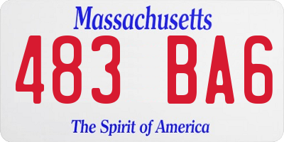 MA license plate 483BA6