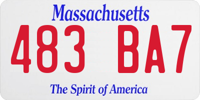 MA license plate 483BA7