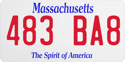 MA license plate 483BA8