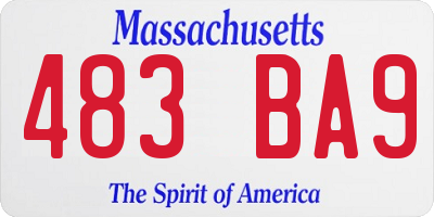 MA license plate 483BA9