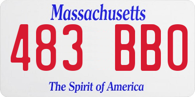 MA license plate 483BB0