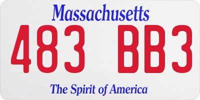 MA license plate 483BB3