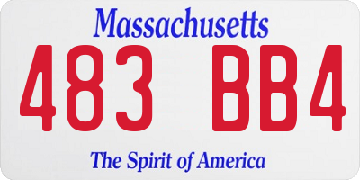 MA license plate 483BB4