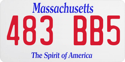 MA license plate 483BB5