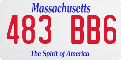 MA license plate 483BB6
