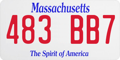 MA license plate 483BB7