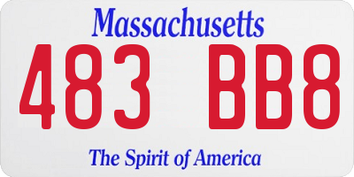 MA license plate 483BB8