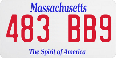 MA license plate 483BB9