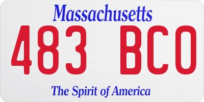 MA license plate 483BC0