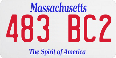 MA license plate 483BC2
