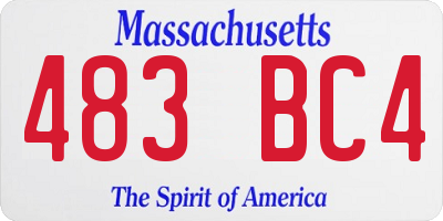 MA license plate 483BC4
