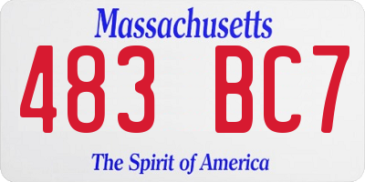 MA license plate 483BC7
