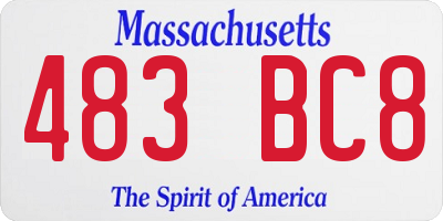 MA license plate 483BC8