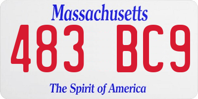 MA license plate 483BC9