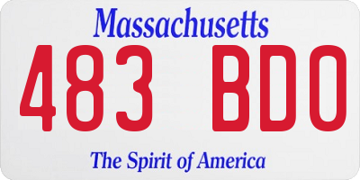 MA license plate 483BD0