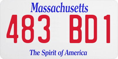 MA license plate 483BD1