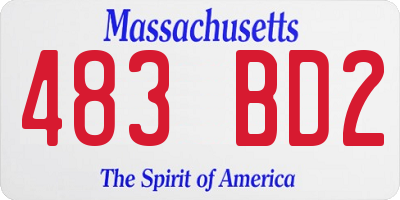 MA license plate 483BD2