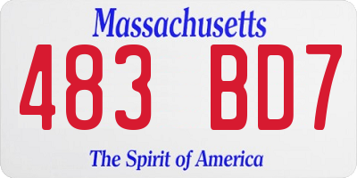 MA license plate 483BD7