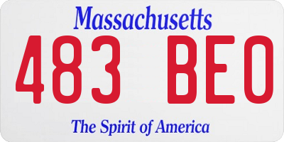 MA license plate 483BE0