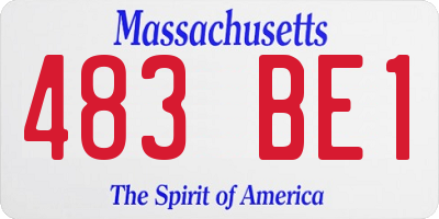 MA license plate 483BE1