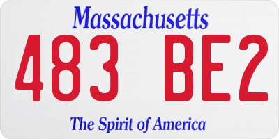 MA license plate 483BE2