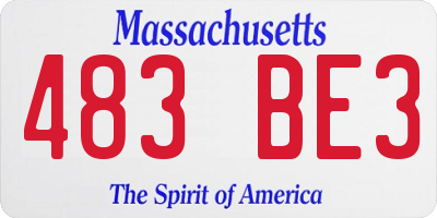 MA license plate 483BE3