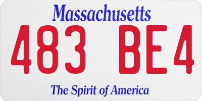MA license plate 483BE4