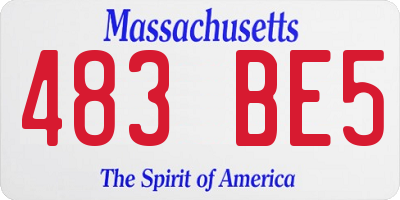 MA license plate 483BE5