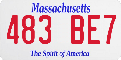 MA license plate 483BE7