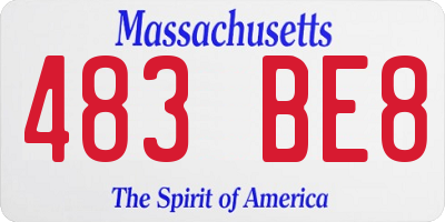 MA license plate 483BE8