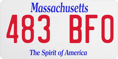 MA license plate 483BF0