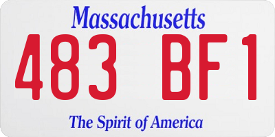 MA license plate 483BF1