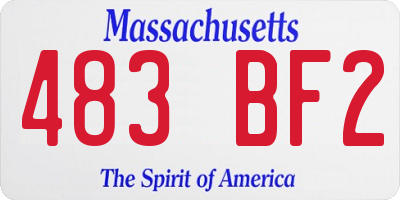 MA license plate 483BF2