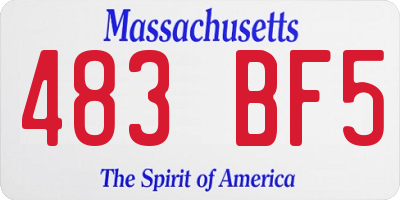 MA license plate 483BF5