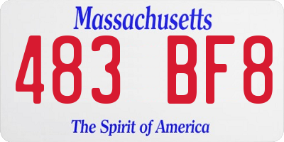 MA license plate 483BF8