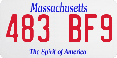 MA license plate 483BF9