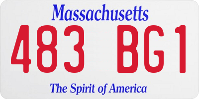 MA license plate 483BG1
