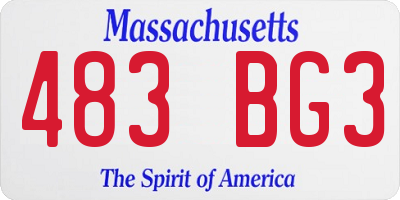 MA license plate 483BG3