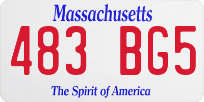 MA license plate 483BG5
