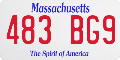 MA license plate 483BG9