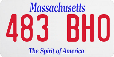 MA license plate 483BH0
