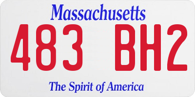 MA license plate 483BH2