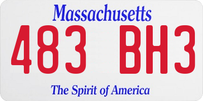 MA license plate 483BH3