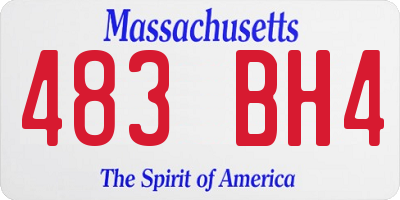 MA license plate 483BH4